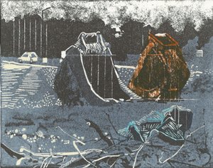 Prime Property, 2014 (linoleumssnit og ætsning) af Catherine Sutcliffe-Fuller