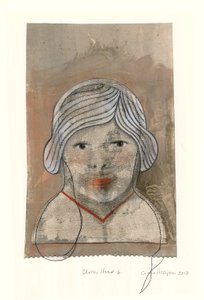 Cloth Head, 2017 (digitalt arkivtryk med håndkolorering) af Cathie Pilkington