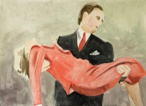 17.05.20 Hun havde fortalt dem, at hun havde slået ham ihjel, 2020 (olie på papir) af Cathy Lomax