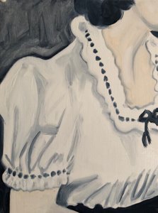 Broderie, 2018 (olie på papir) af Cathy Lomax