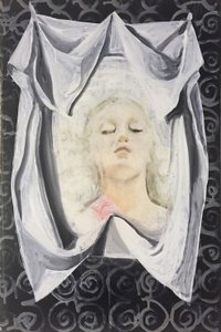 Lara Veronica, 2014-16 (olie på linned) af Cathy Lomax