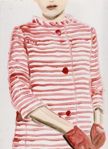 Stars in Stripes (MF), 2015 (olie på papir) af Cathy Lomax