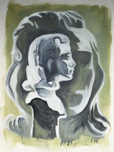 Stolen Face, 2020 (olie på papir) af Cathy Lomax