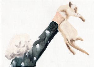 De tog killingen tilbage..., 2016 (olie på papir) af Cathy Lomax