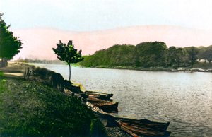 The River Tyne ved Hexham, Northumberland, 1926.