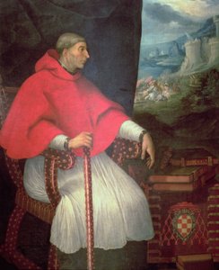 Portræt af kardinal Francisco Ximenez de Cisneros (1437-1517) af Caxesi or Caxete Eugenio Caxes