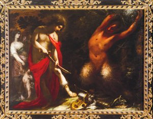 Apollo og Marsyas, ca 1650, Francesco Montelatici kendt som Cecco Bravo (1601-1661), olie på lærred.