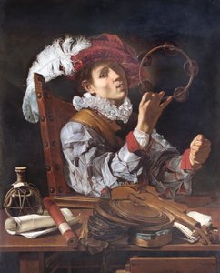En musiker, ca. 1610 (olie på lærred) af Cecco de Caravaggio