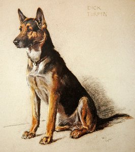 Dick Turpin (pastel på tonet papir) af Cecil Charles Windsor Aldin