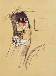Hansom Cab (kridt og farveblyant på papir) af Cecil Charles Windsor Aldin