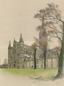 Salisbury katedral af Cecil Charles Windsor Aldin