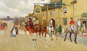The Great North Road, The Bell at Stilton af Cecil Charles Windsor Aldin