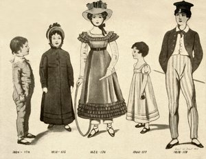Børnetøj fra 1800-1820, 1907, 1937.