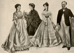 Beklædning fra 1860-1870, 1907, 1937.