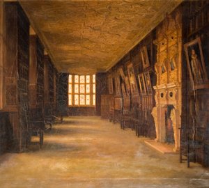 Udsigt over The Long Gallery ved Aston Hall, 1870-1880. af Cecilia C Foster
