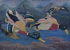 Ænder (olie på lærred) af Cedric Morris