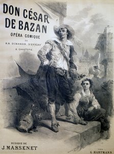 Plakat for Don Cesar de Bazan, komisk opera, libretto af Philippe-Francois Dumanoir, Adolphe-Philippe D