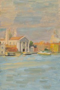 Venedig, Zattere, sen eftermiddag (olie på panel) af Celia Montague