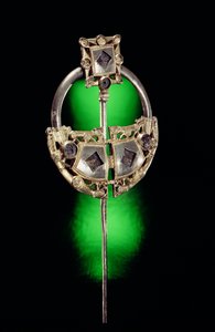 Ringformet broche, Ardagh Hoard, Reerasta, County Limerick, vikingetiden (forgyldt sølv) af Celtic