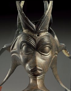 Keltisk kunst: dekorativt element af en bronzekande i form af et fantastisk væsenhoved. 3. århundrede f.Kr. Fra Brno Malomerice (Moravia). Brno, Moravian Museum
