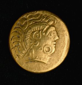 Keltisk kunst: statere de Sequani, guldmønt. 3.-2. århundrede f.Kr. Paris, B.N.