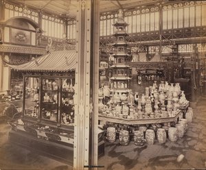 Udsigt over den kinesiske domstol, hovedbygningen, Centennial Exhibition, Philadelphia