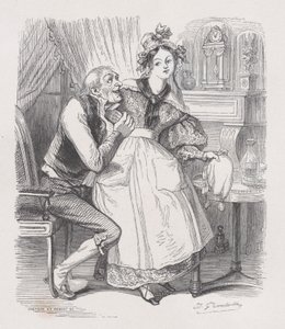 Den gamle bachelor fra The Complete Works of Béranger, 1836 af Cesar Auguste Hebert