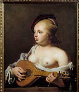 Skærespilleren Maleri af Cesar Van Everdingen (1606-1678) (ec.holl.) 1600-tallet søn. 0,75x0,6 m Rouen, Museum of Fine Arts