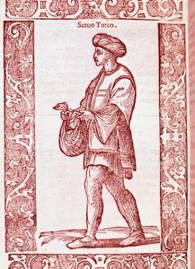 "Tyrkisk livegnedragt" fra "" Af gamle og moderne vaner "1590 (gravering) af Cesare (after) Vecellio