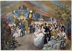 En bold ombord på en liner Illustration af Cesare Detti (1847-1914) Paris fra det 19. århundrede, Musee Carnavalet