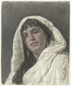 Buste af en orientalsk kvinde af Cesare Biseo