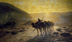 I ørkenen, Maleri af Cesare Biseo (1843-1909)