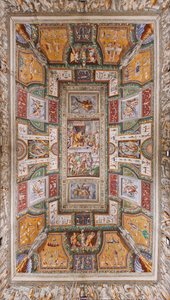 Loft af Sala delle Gesta Rossiane, Rocca dei Rossi, San Secondo, Parma, Italien, ca. 1570 af Cesare and Jacopo Bertoia and others Baglione