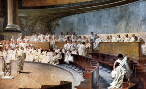 Cicero senaatissa tuomitsi Catilina (63 eKr.)