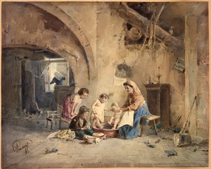 Badet, 1800-tallet. af Cesare Provaggi