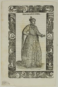 Blad fra Habiti antichi e moderni, plade 93 fra Woodcuts from Books of the XVI Century