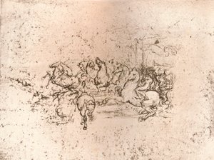 Kopi af en del af tegneserien af slaget ved Anghiari, c1505-c1523 1883 af Cesare da Sesto
