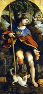 San Rocco (Saint Roch). Maleri af Cesare da Sesto (1477 - 1523). Milano, Slotsmuseet.