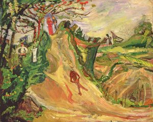 Bakke med en mand på vejen af Chaim Soutine