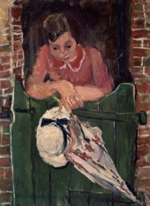 KVINDE MED EN PARAPLY - S XX - FRANSK EXPRESSIONISME af Chaim Soutine