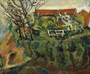 Huse i et landskab, ca 1918-1919. af Chaim Soutine