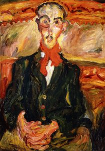 Mand i rødt tørklæde; Manden i det røde tørklæde, ca. 1921 af Chaim Soutine
