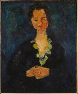 Portræt af en kvinde med blå baggrund, 1927 af Chaim Soutine