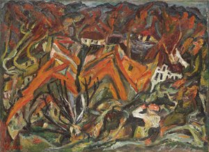 Udsigt over landsbyen; Udsigt over landsbyen, 1921-1922 af Chaim Soutine
