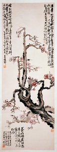 Røde blommeblomster, 1905 af Changshuo Wu
