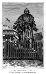Christopher Columbus statue, Colón, Panama, 1800-tallet af Chapuis