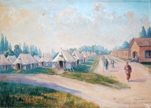 The Convalescent Quarter of the Canadian Military Hospital at St. Cloud (akvarel på papir) af Charles Andre Igounet de Villers