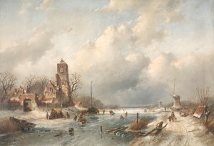 Vinterscene af Charles-Henri-Joseph Leickert