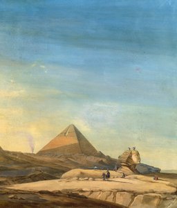Måling af sfinx, detalje af pyramiderne i Menfis af Charles Louis Balzac