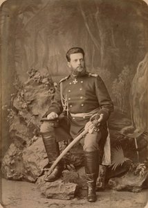 Vladimir Alexandrovitch de Russie - Portræt af storhertug Vladimir Alexandrovich af Rusland (1847-1909), af Bergamasco, Charles (Karl) (1830-1896). Albumin Photo, ca 1878. Russisk Stats Film- og Fotoarkiv, Krasnogorsk af Charles Bergamasco
